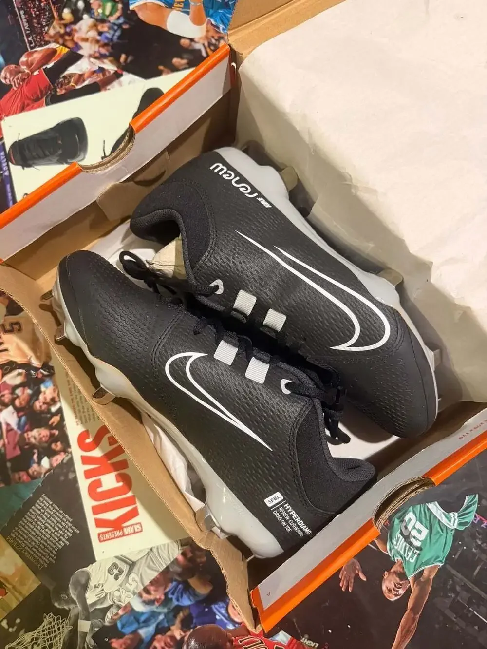 Nike Hyperdiamond 4 Pro Metal Softball Cleats Black White Renew